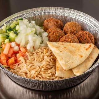 Falafel Over Rice Platter
