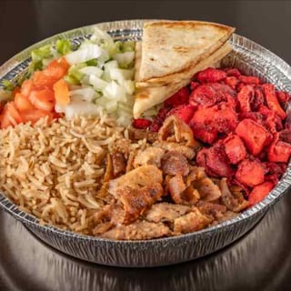 Chicken & Beef Over Rice Platter