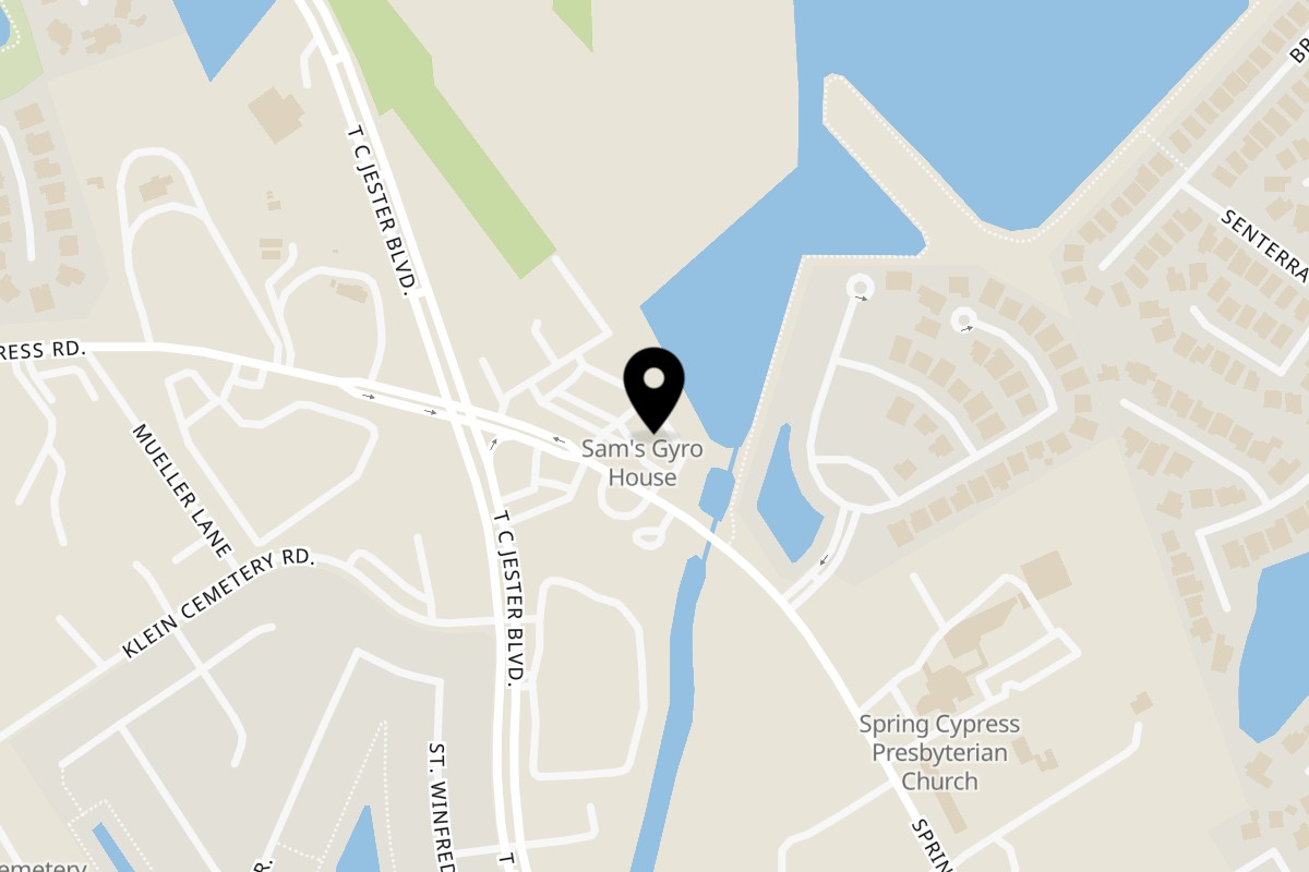 Map showing the location of Sami's Gyro House Spring on 6224 Spring Cypress Rd #109 in Spring